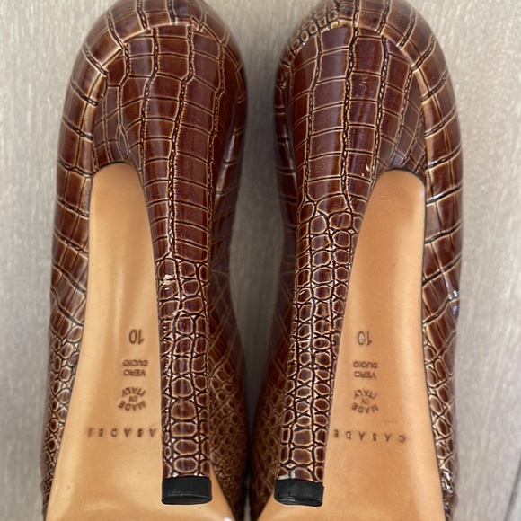 Casadei croc embossed platform high heels - Picture 8 of 9